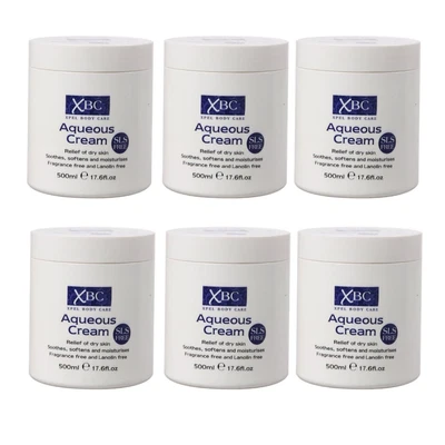 XBC Aqueous Cream Moisturising Cream For Body CARE 500ml - Pack Of 6