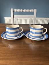 T G Green Cornishware 2x Cups & Saucers
