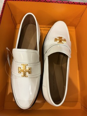 NEW Tory Burch White Mini Everly Chunky Leather Loafer New Ivory