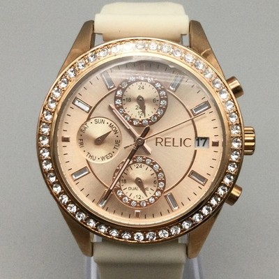 Relic Fossil Womens Watch 38mm Rose Gold Tone Day Date  display picture 3