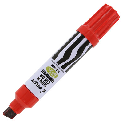 Pilot Super Color Permanent Marker, Wide & Broad Point, Red Ink, Each