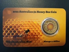 Honey Bee 2022 Two Dollar $2 Coloured Coin Rare Queen Honeybee Australia UNC🔥🐝