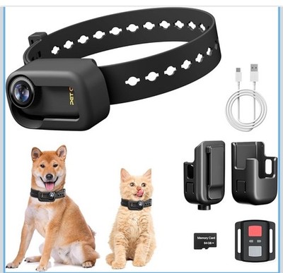 4K Cat Collar Camera HD WiFi Pet Camera with 64GB SD Card Mini Action GO 3