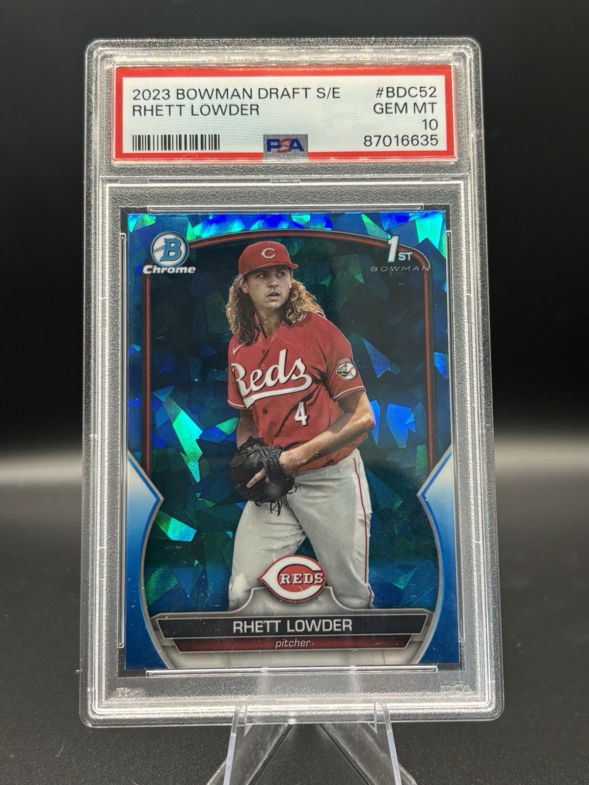 2023 Bowman Draft Rhett Lowder 1st Bowman Sapphire PSA 10 BDC-52 Rookie Reds