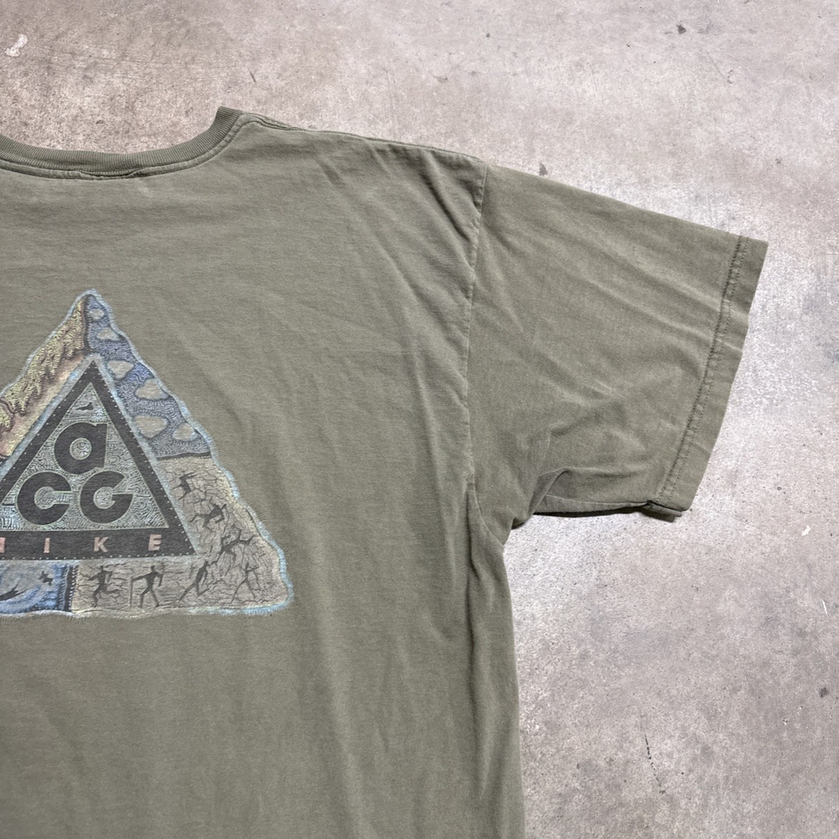 レア 美品 古着 90's ナイキ ACG ナイロンシャツ ミントグリーン Vintage Nike ACG Shirt Mens XL Green 90s Nature Pocket Tee Earth