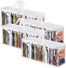 DVD Storage Bags 4 Pack Media Organizer for DVDs CDs Blu Ray Game Disks