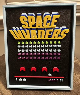 Retro Space Invaders 3D Printed Diorama   A Tribute to the Arcade Legend