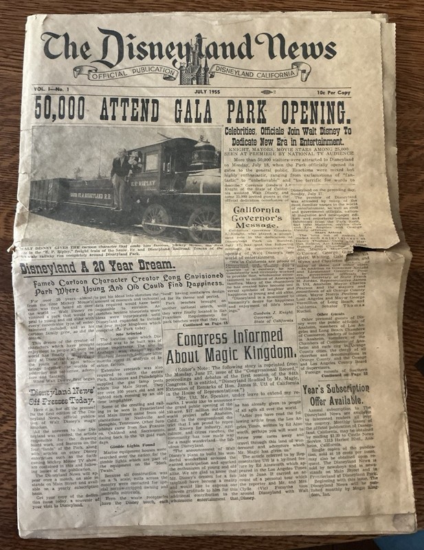 JULY 1955 THE DISNEYLAND NEWS OFFICIAL PUBLICATION DISNEYLAND CALIFORNIA