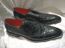 Mezlan Platinum Men's Genuine Crocodile Oxfords Sz 15M Dark Green Designer