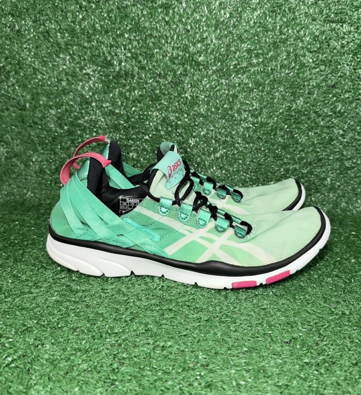 ASICS Womens Size 7 Mint Green Athletic Training Gel-Fit Fitness Shoes S465N