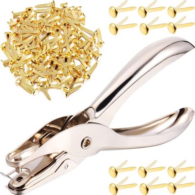 300 Pieces 3/4 Inch Paper Fasteners Small Round Metal Brads with Hole Gold 