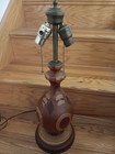 Vintage Large  Midcentury Mixed Hardwood Table Lamp 22 1/2  Tall 7 3/ Round Base — photo 1