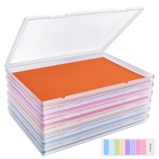 6 Pack Photo Storage Box, Fits 8" x 10" Photo, Large Plastic Scrapbook Paper ...