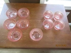 10 - Vintage Anchor Hocking Queen Mary Bowls Pink Depression Glass Mixed Lot