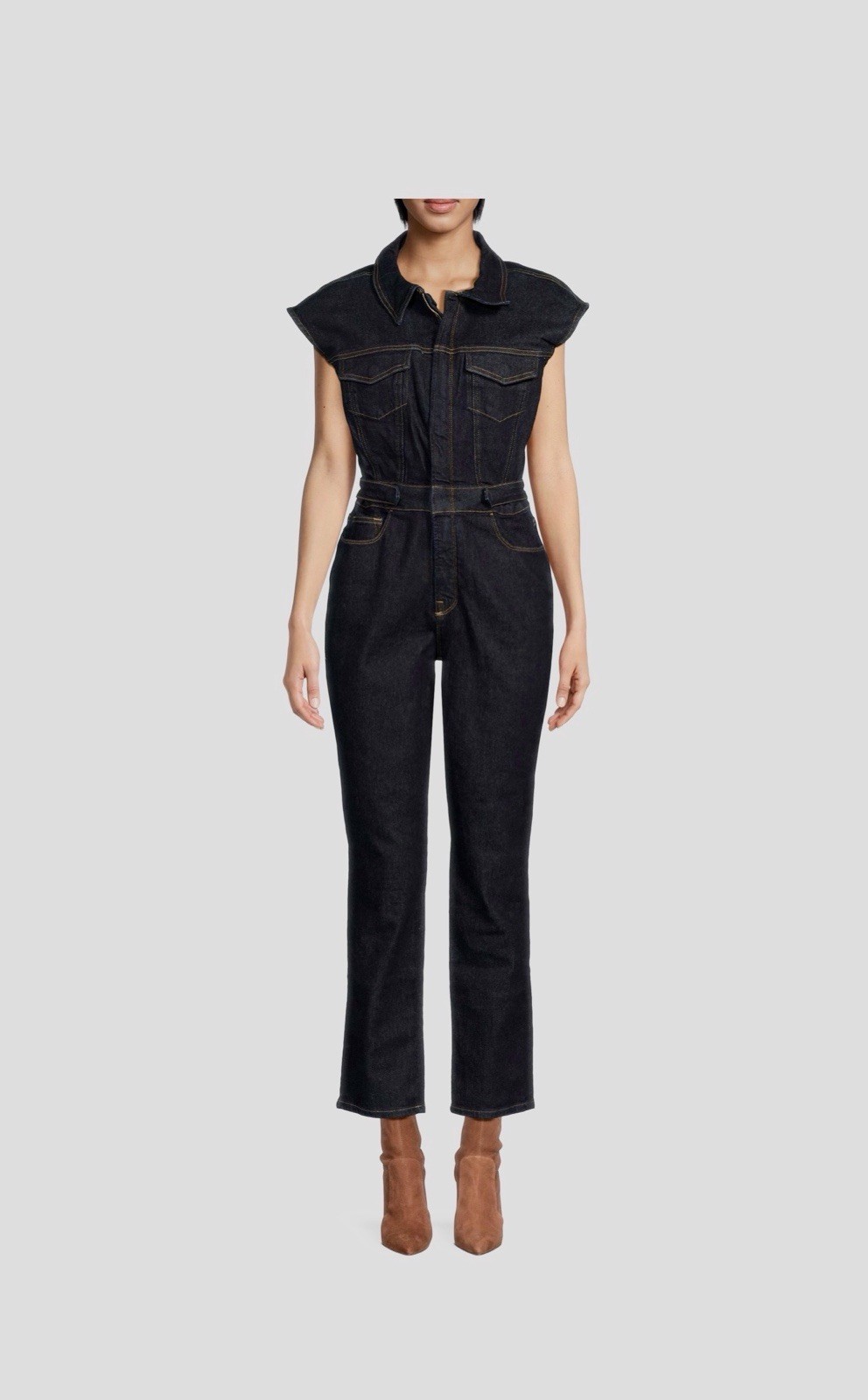 Good American Trucker Denim Jumpsuit S, NWT