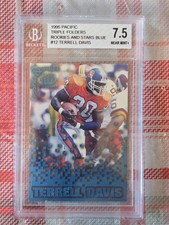 1995 Pacific Triple Folders - Rookies & Stars Terrell Davis #RS-12 Blue BGS 7.5