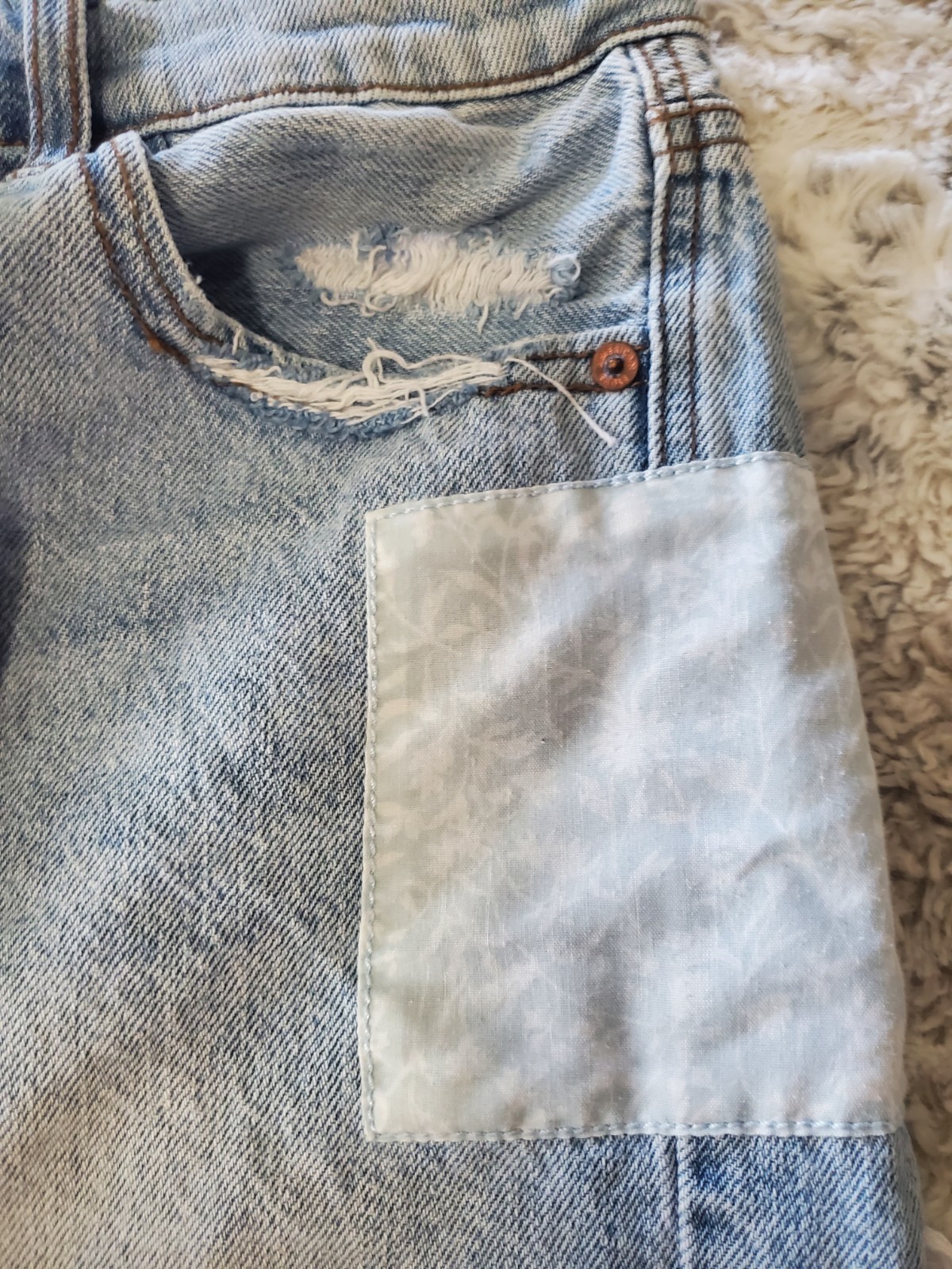 American Eagle Rainbow Patchwork Womens Denim Sho… - image 7