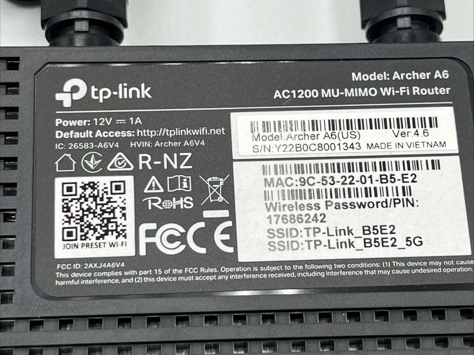 Lote de 4. Router WiFi TP-Link AC1200 MU-MIMO (Archer A6) - Doble Banda Foto 4 de 4