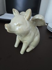 Ceramic Pig With Wings Country Farm Style Animal Decor 6  Tall.