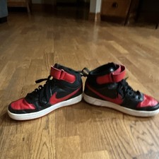 Nike Court Borough 2 Mid Top Black/Red Leather Sneaker 5Y CD7782-003