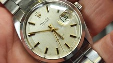 1971 Rolex Oysterdate Watch 6694 Manual Wind 34mm Steel Silver Dial