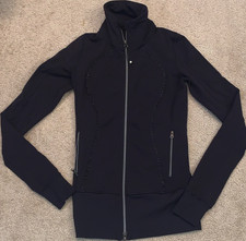 lululemon Women?s Black Nice Asana Jacket with Ruffles Size 2 