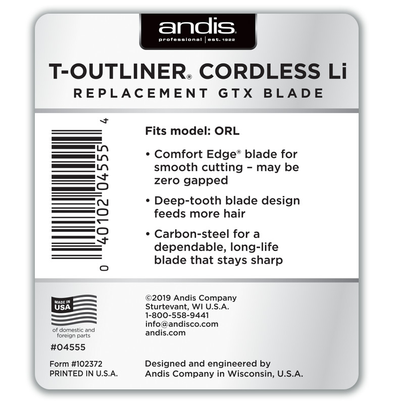 Andis T-Outliner Cordless Li GTX Deep Tooth Trimmer T-Blade ORL