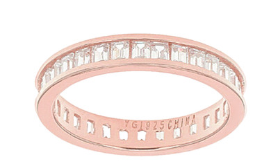 JTV Bella Luce 18k Rose Gold Sterling Silver Stacking Ring ~ Size 10