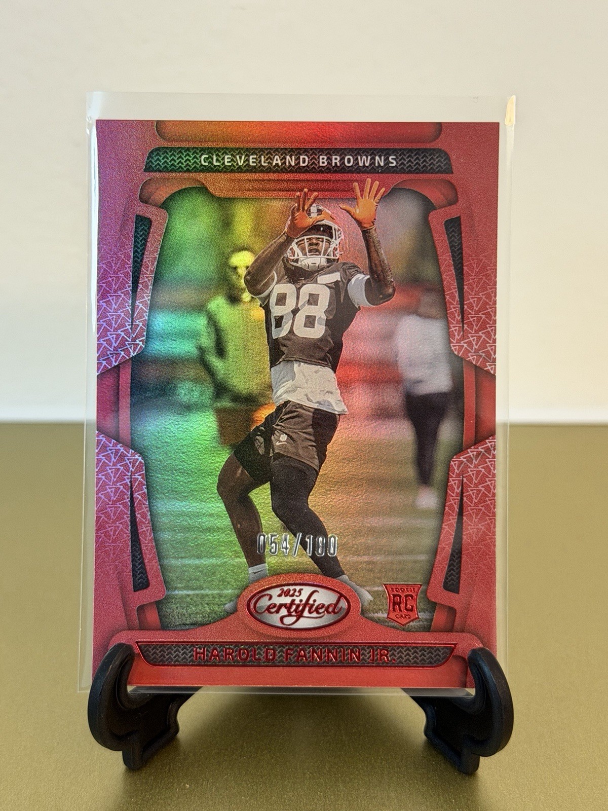 2025 Panini Certified Harold Fannin Jr Rookie RC /100 Red Mirror Browns #178