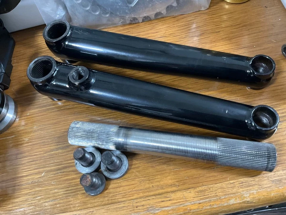 Bielas PROFILE RACING BMX 170 mm TI husillo de titanio logotipo estampado de la vieja escuela raro Foto 2 de 4