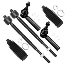 6pcs Front Suspension Kit Outer Inner Tie Rod End w/Boot Replacement for 2010