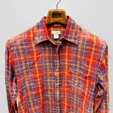 Citron Santa Monica Shirt Mens M Red Blue Plaid Flannel Cozy Outdoors Over