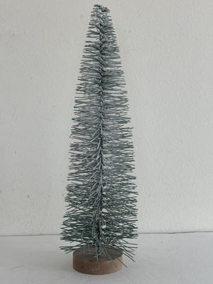 Flocked Tall Bottle Brush Tree Figurine 20 Inch Holiday Christmas Village Pine
