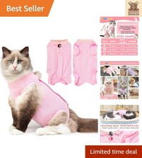 Comfortable Cat Recovery Bodysuit - Anti-Licking Surgical Suit for Cats, Size M