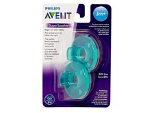 Philips Avent Super Soothie Pacifier, Green, 3 months, 2 Pack, SCF192/05