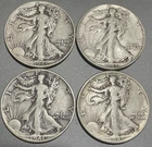 4 SILVER Walking Liberty Half Dollars ~ 1941 – Philadelphia Mint - $2.00 Face