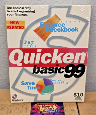 Quicken Basic 99 Accounting Finance Software CD for Windows 95/98/NT New Sealed