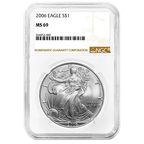 2006 $1 1-oz American Silver Eagle NGC MS69 Brown Label