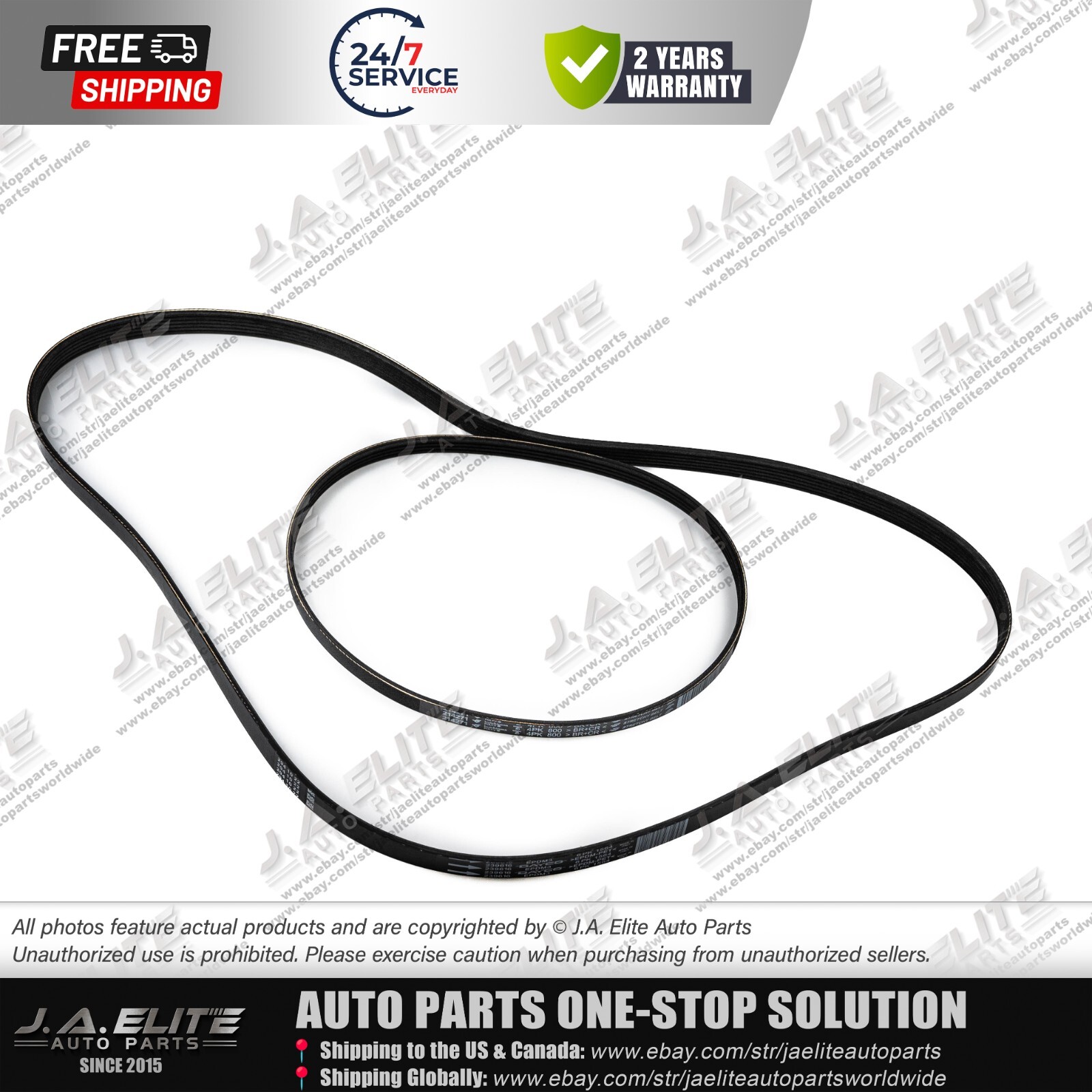 2pcs Genuine Water Pump & Compressor Belts  fit Maserati Quattroporte GT GC