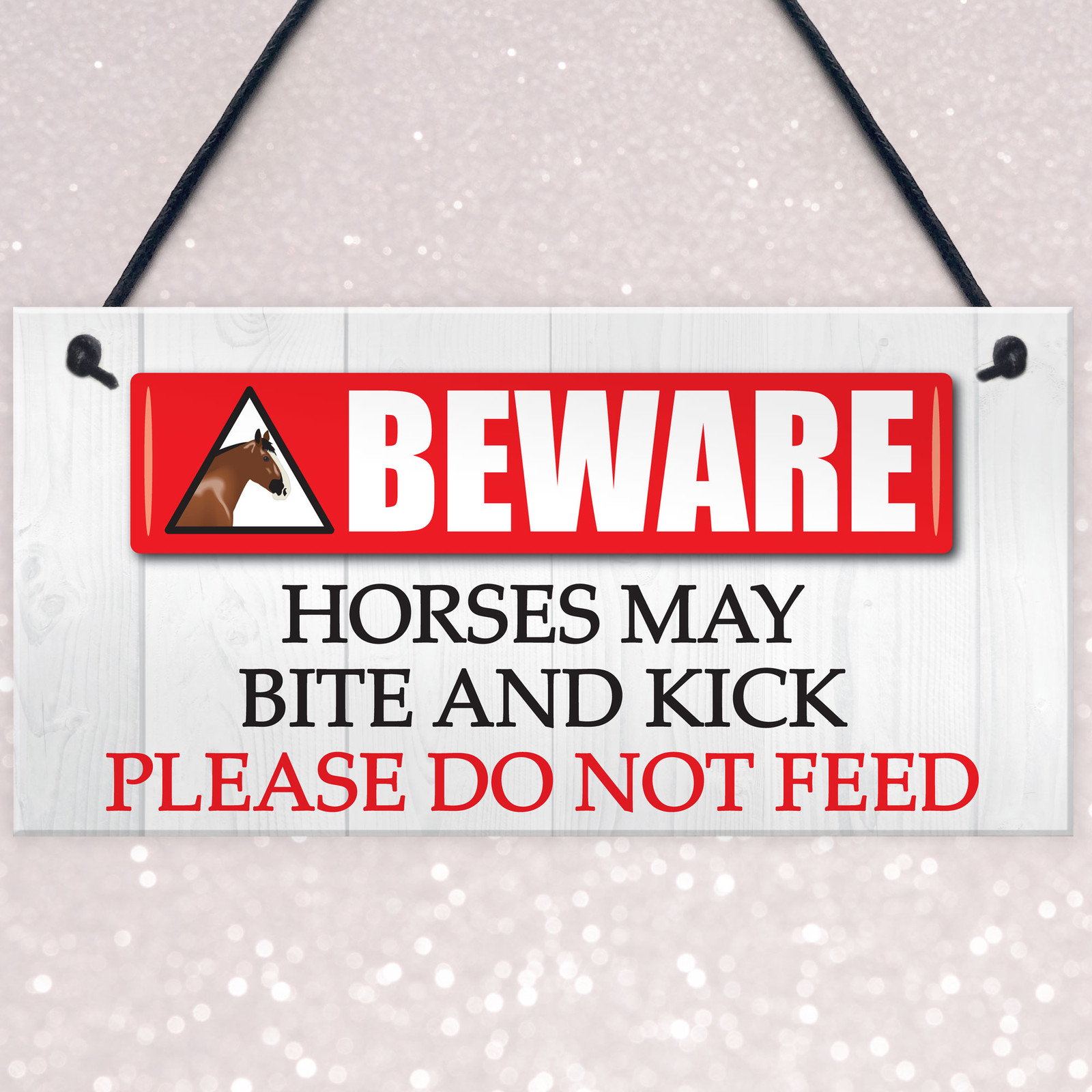 HORSES MAY BITE SIGN & KICK, DO NOT FEED HORSES Horse Gate Sign BEWARE