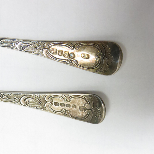 Georgian Era 1796 1810 Sterling Silver Repoussé Berry Spoons Eley Bateman London - Picture 8 of 9