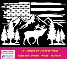 Buck American Flag Graphic 11" Vinyl Decal Car Truck Window Wall Mirror Door