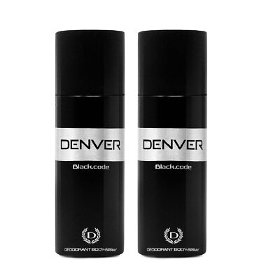 /DENVER Black Code Deodorant For Men 150ML Each Pack Of 2 Long Lasting Deo