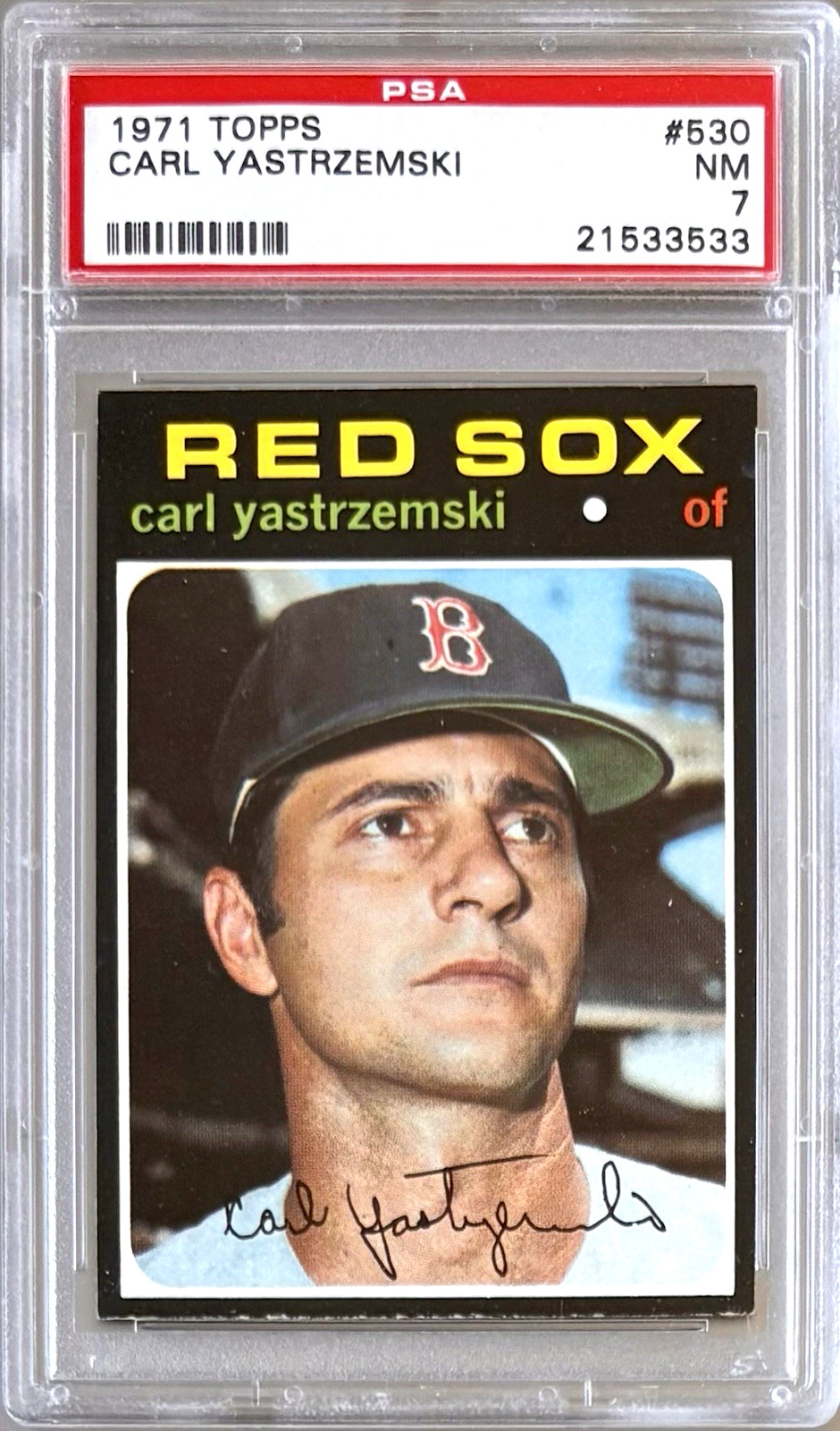 1971 TOPPS #530 CARL YASTRZEMSKI HOF PSA 7 NM RED SOX