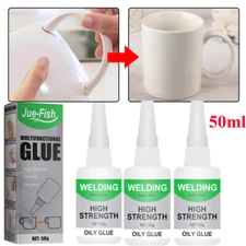 3x50ML Welding High-Strength Oily Glue, Jue Fish Glue Omnipotent Super Glue Gel