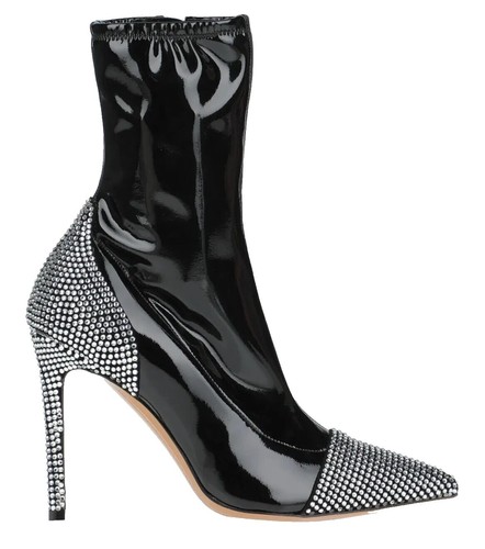 Chanel Patent Calfskin Pearl Ankle Strap Clog/39/Black/Enamel