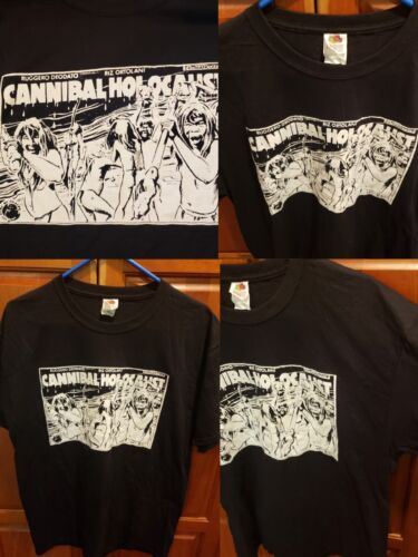 Vintage Cannibal Holocaust Cult Horror Gore B Movie Promo Shirt Size Large  - Afbeelding 1 van 7