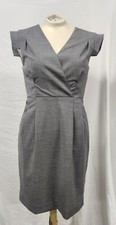 Womens Banana Republic Gray Virgin Wool Pencil Dress Woven Italy Size 2