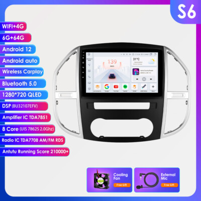 DSP 6G+64G Android Carplay Car Radio GPS For Mercedes Benz W447 Vito 3 2014-2020