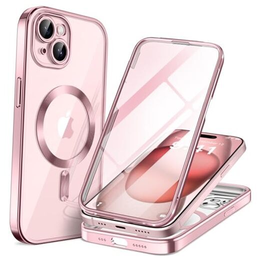Magnetic for iPhone 15 Case Compatible with iPhone 15 6.1 inch A-Clear Pink-image